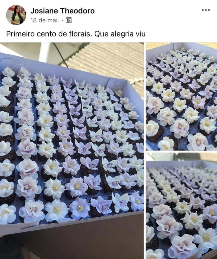 Post de aluna da Prof Gi mostrando os próprios doces